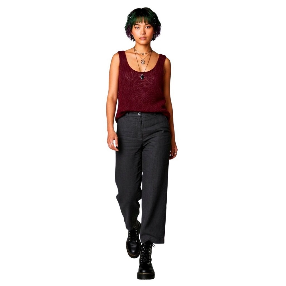 House of Harlow 1960 Knit Tank Top Size L Burgundy Whimsy Goth Festival Casual